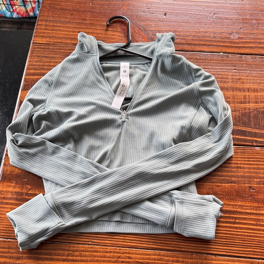 lululemon athletica Ribbed Long Sleeve Top - Light Gray